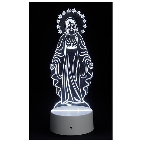 Lámpara led multicolor Virgen Milagrosa 25 cm 7