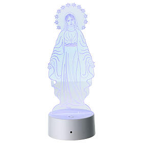 Lampada led multicolore Madonna Miracolosa 25 cm