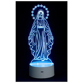 Lampada led multicolore Madonna Miracolosa 25 cm