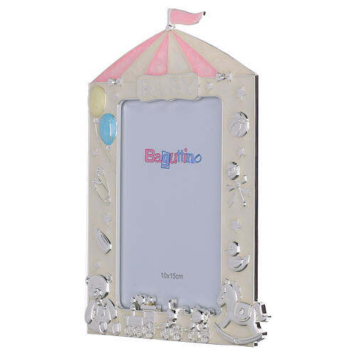 Portarretrato carpa de circo rosa y juguetes 20x15 cm Bagutta 2