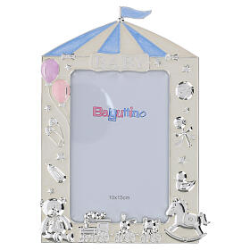 Cadre photo chapiteau de cirque bleu et jouets 20x15 cm Bagutta