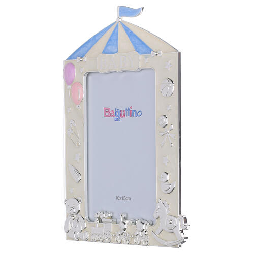 Porta-retrato tenda de circo azul e brinquedos 20x15 cm Bagutta 2