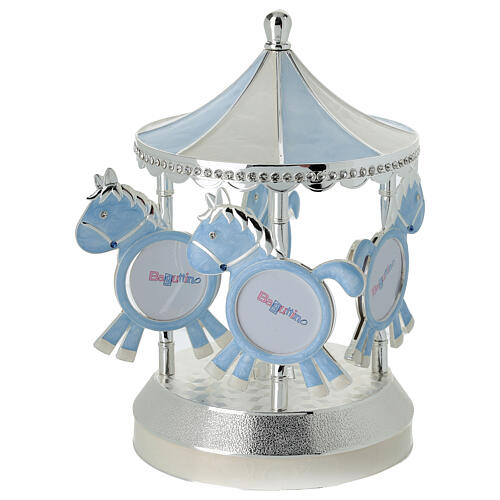 Music box: carousel with blue photo frames by Bagutta, 8 in 1