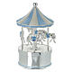 Carillon con musica giostra di cavalli azzurro 8x13 cm Bagutta s1