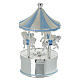 Carillon con musica giostra di cavalli azzurro 8x13 cm Bagutta s3