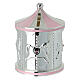Recuerdo hucha carrusel con caballos rosa 12 cm Bagutta s1