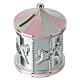 Recuerdo hucha carrusel con caballos rosa 12 cm Bagutta s2