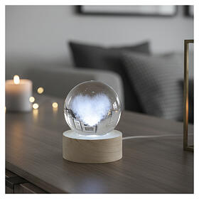 Esfera de cristal corazón con nube 6 cm Bagutta