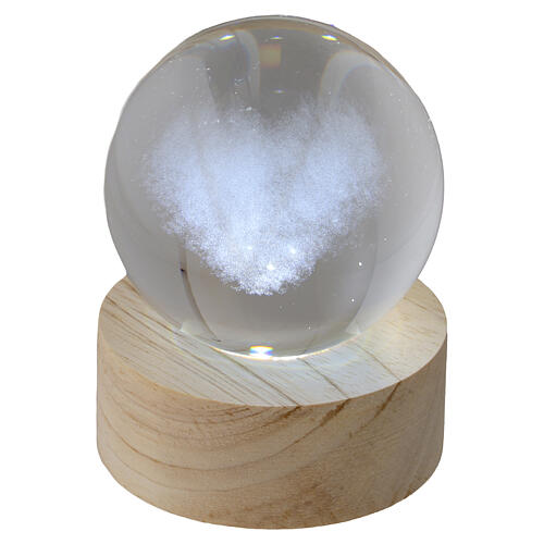 Sphère en cristal cœur avec nuage 6 cm par Bagutta 4