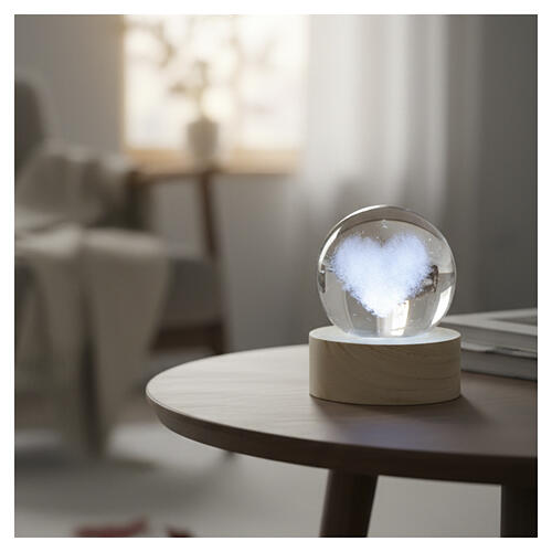 Crystal heart sphere with cloud 6 cm by Bagutta 4