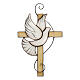 Stained glass cross and dove Holy Spirit s1