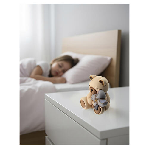 Teddy en céramique THUN avec moulin à vent bleu 2