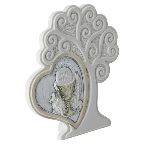 Upominek Drzewo Życia z Eucharystią, 10x10 cm, żywica 3