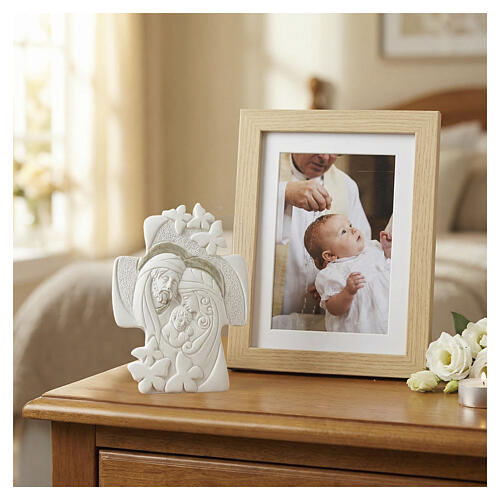 Holy Family favor cross in resin, 10x10 cm 2