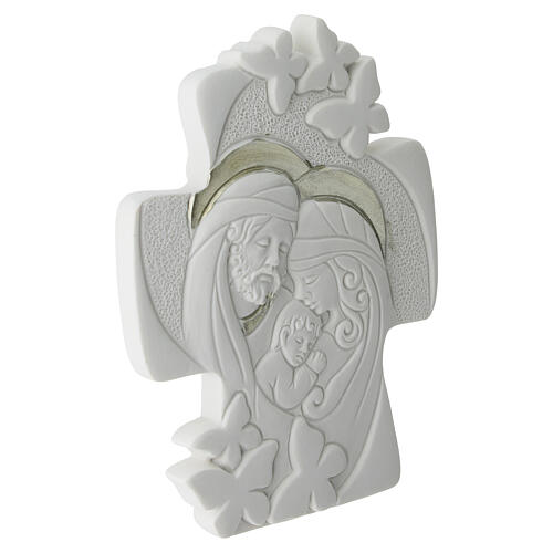 Holy Family favor cross in resin, 10x10 cm 3