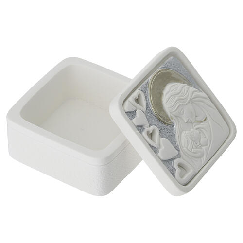 Virgin Mary and Child Jewelry Box Baptism Favor in Resin 3