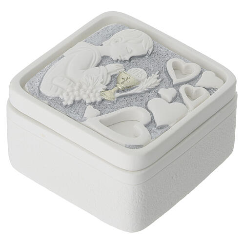 First Communion keepsake jewellery box for boy in resin 4