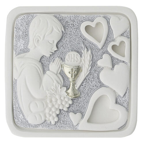 Bomboniera per bimba portagioie comunione in resina 1