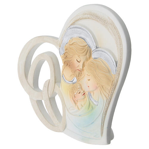 Heart-shaped Holy Family favour, coloured, 4 in 4