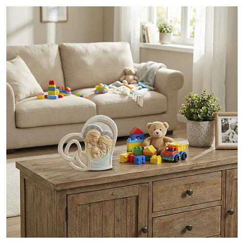 Remerciement cœur Sainte Famille couleurs 10 cm 2