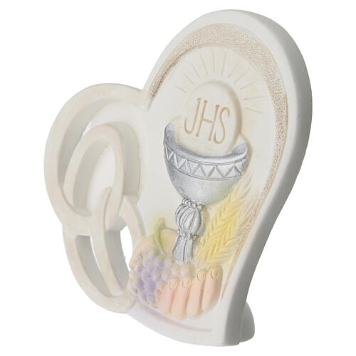 First Communion favour, coloured heart, 3 in 4