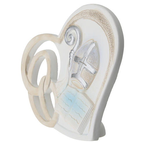 Confirmation favour, coloured heart, 4 in 2