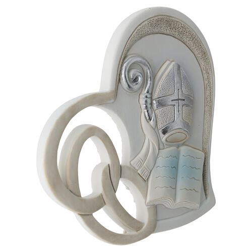 Confirmation favour, coloured heart, 4 in 3