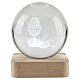 First Communion crystal sphere with square base, 8 cm s1