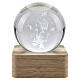 Confirmation favor illuminated crystal sphere with battery LED cold white 6 cm s1