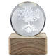 Crystal sphere with Tree of Life, square base, 2.5 in s2
