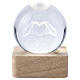 Crystal sphere with hands forming heart, square base 6 cm s1