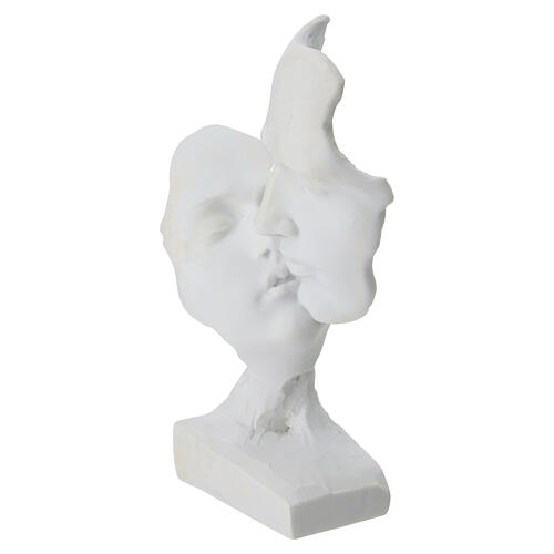Escultura moderna pareja rostros beso 20x12x5 cm 3