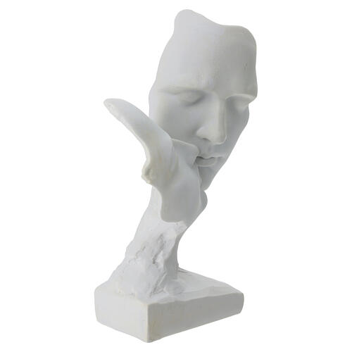 Escultura moderna pareja rostros beso 20x12x5 cm 4