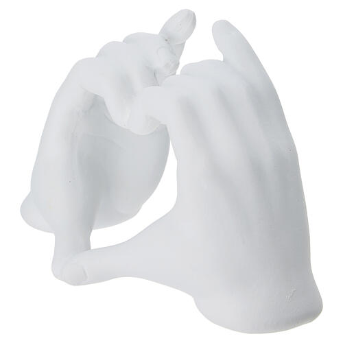 Escultura moderna mãos em forma de coração 15x8x6 cm 4