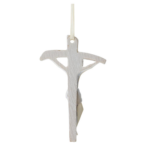 Religious favour, coloured crucifix with bow, 3.5x2.5 in 2