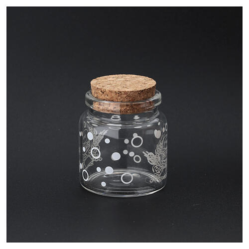 Lembrancinha da Primeira Comunhão vasinho de vidro com tampa de cortiça 5,5x4,5 cm 5