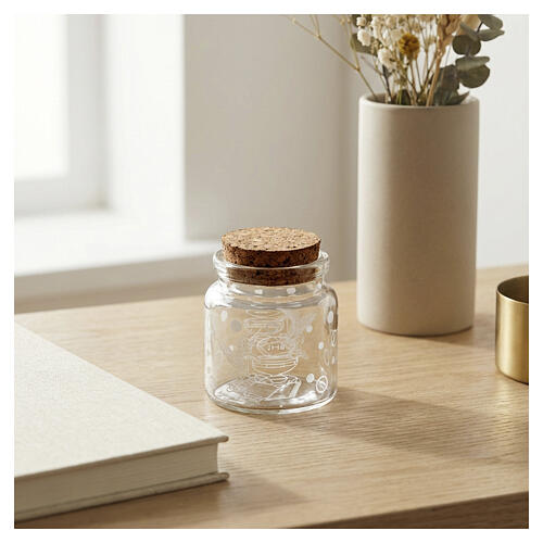 First Communion favor glass jar with cork lid 5.5x4.5 cm 2
