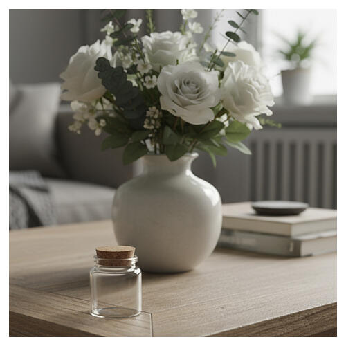 Neutral glass favour jar with cork lid, 1.6x2 in 2