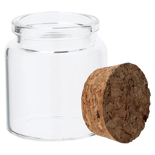 Neutral glass favour jar with cork lid, 1.6x2 in 4