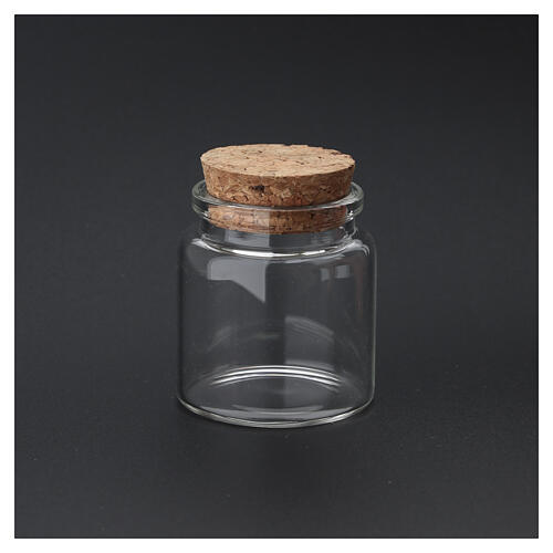 Souvenir bocal en verre neutre avec bouchon en liège 4x5 cm 3