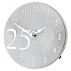 Silver Wedding Anniversary Clock, 15 cm Battery Operated s1
