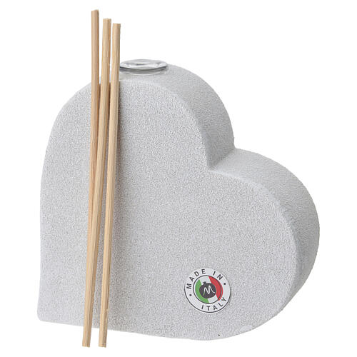 Heart-shaped LED anniversary diffuser for Silver Wedding, 9x9.5x3.5 cm made in Italy 3