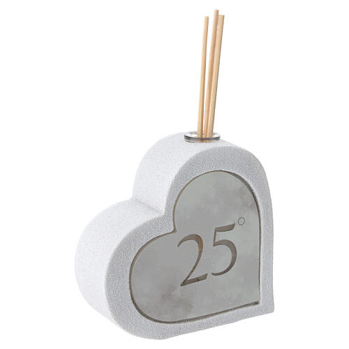 Dyfuzor zapachowy w kształcie serca z LED, Srebrne Gody,  9 × 9,5 × 3,5 cm 2