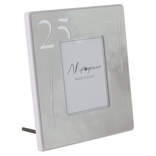 Silver Wedding table photo frame, 6x5.5 in 3