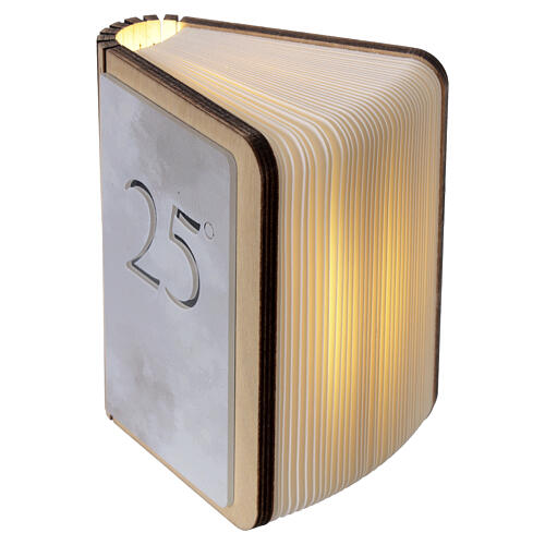 Lembrancinha livro LED para bodas de prata recarregável USB 10x8 cm 6