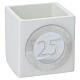 Souvenir anniversaire Noces d'argent cube fabriqué en Italie 6x6 cm s2