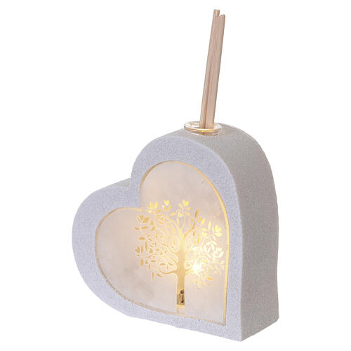 Dyfuzor zapachowy w kształcie serca LED, Drzewo Życia,     9 × 9,5 × 3,5 cm 3
