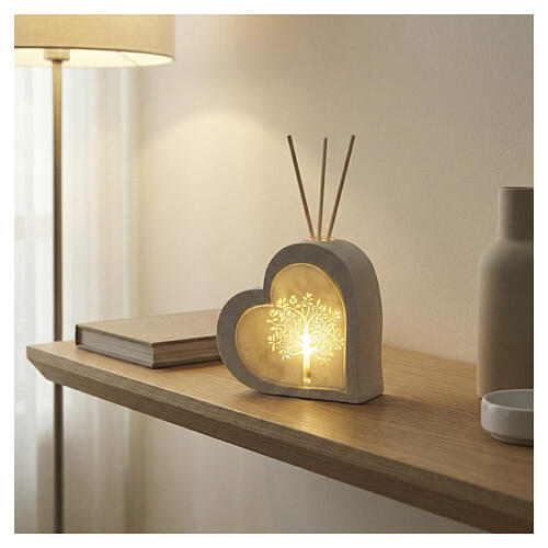 Aromatizador coração LED Árvore da Vida 9x9 cm fabricado na Itália 2