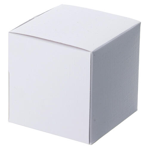 Recuerdo jarrón cúbico 6x6 cm blanco Árbol de la Vida fabricado en Italia 5