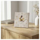 First Communion favor tabletop clock with girl, 14x14 cm battery-operated made in Italy s2